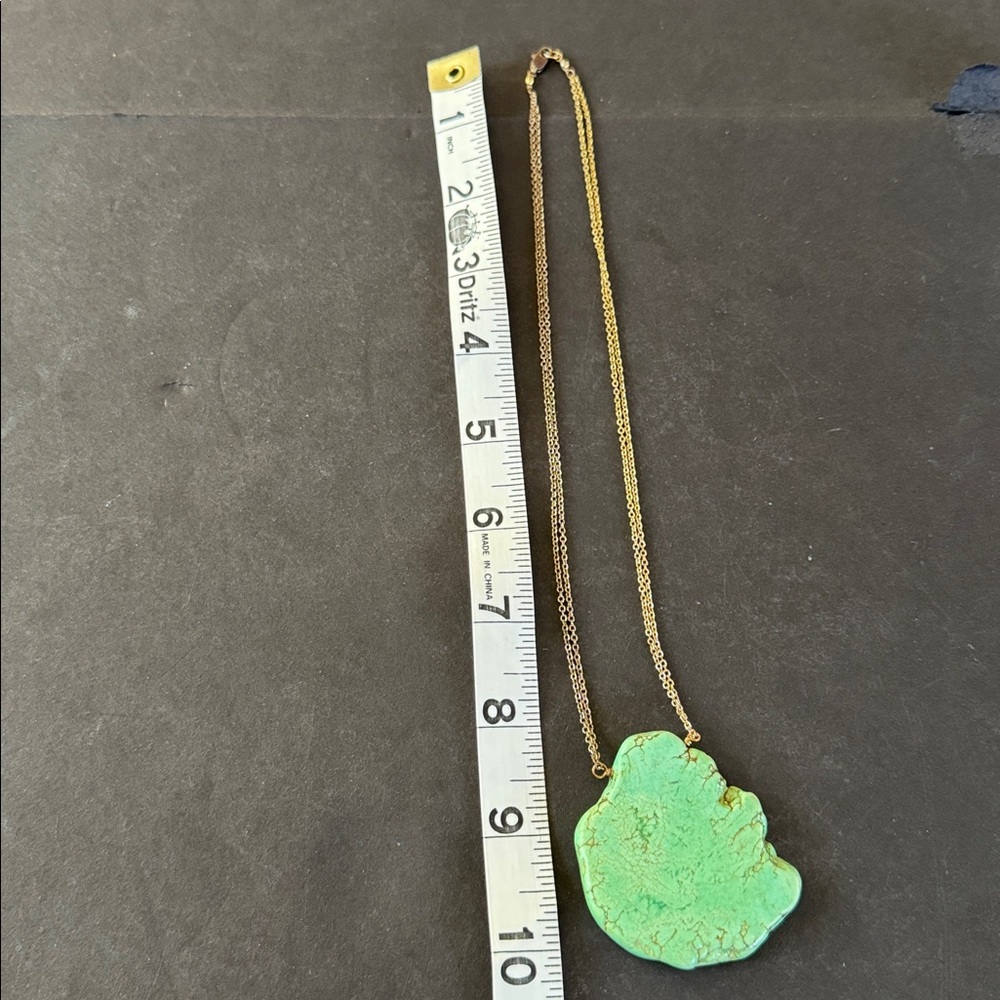 Vintage Turquoise Slab Pendant Necklace - Picture 7 of 15